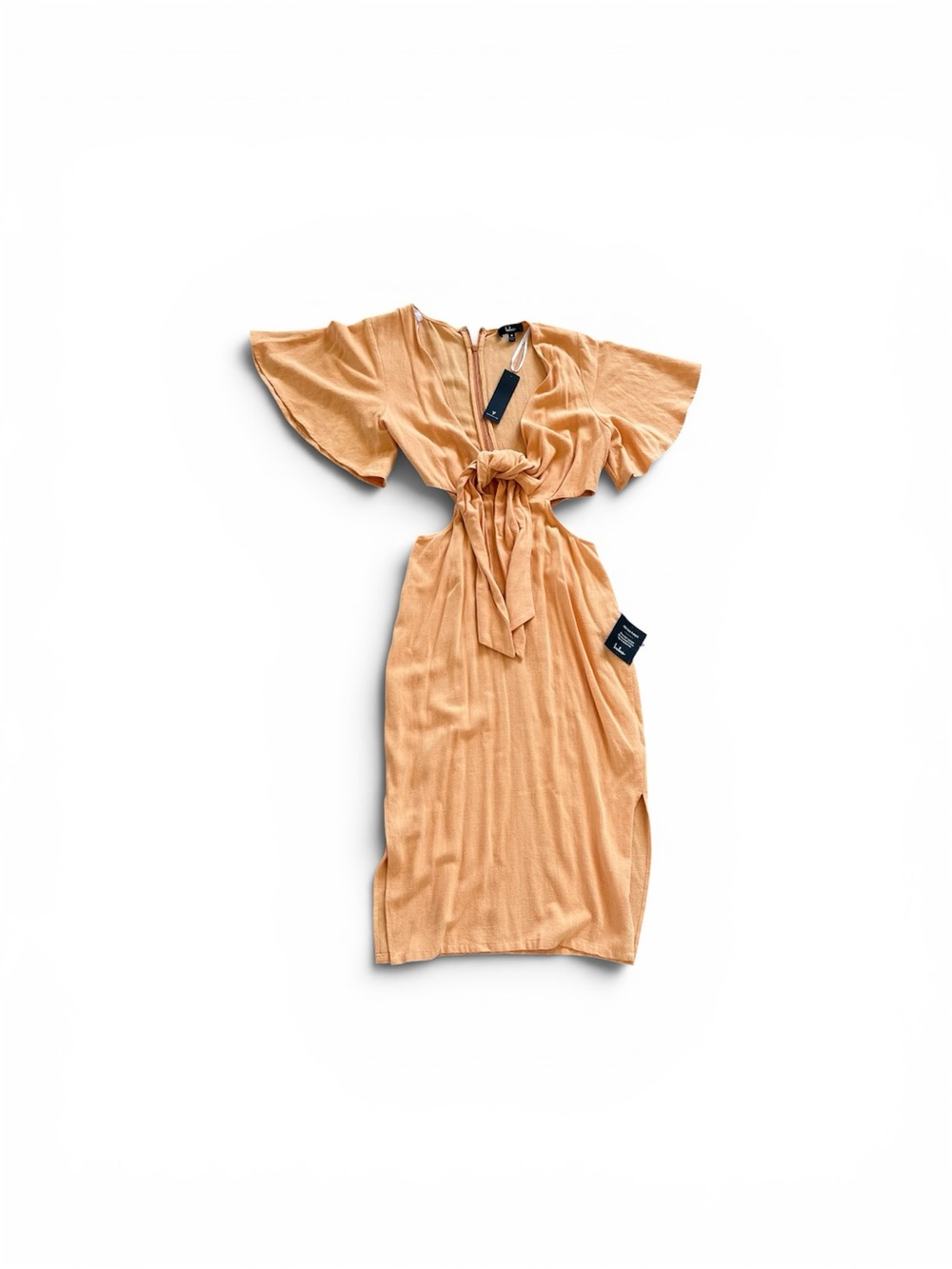 Lulu's Peach Zip-Front Dress